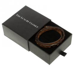 Pre Owned سوار فندي ملتف مزدوج جلد بني سيلريا