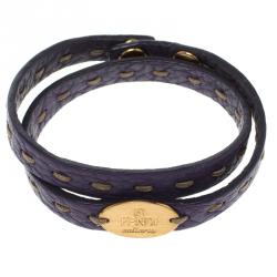 Pre Owned سوار فندي سيليريا جلد بنفسجي ثنائي اللف