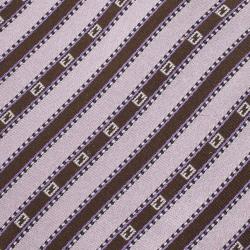 مملوكة مسبقًا Fendi Striped Silk Tie