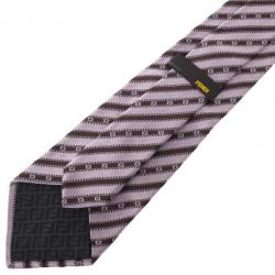 مملوكة مسبقًا Fendi Striped Silk Tie