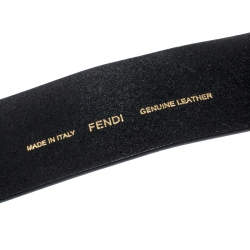 Fendi Black Leather Logo Buckle Belt 90CM