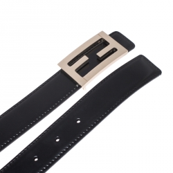 Fendi Black Leather FF Buckle Belt 100CM