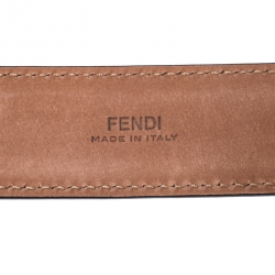 Fendi Black Leather FF Buckle Belt 100CM