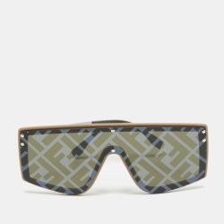 Fendi Green/Black FF M0076/G/S Shield Sunglasses