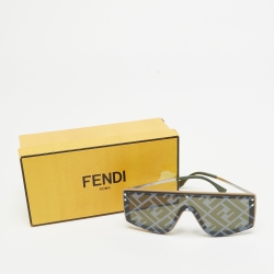 Fendi Green/Black FF M0076/G/S Shield Sunglasses