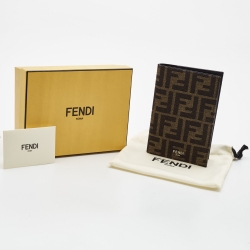 Fendi Tobacco Zucca Canvas Passport Holder