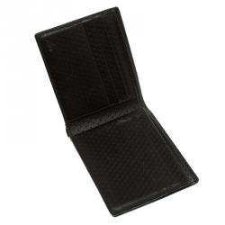 Fendi Dark Brown Woven Embossed Leather Bi Fold Wallet