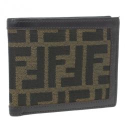 Fendi Tobacco Spalmati Zucca Canvas Bi-Fold Wallet