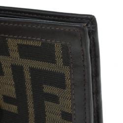Fendi Tobacco Spalmati Zucca Canvas Bi-Fold Wallet