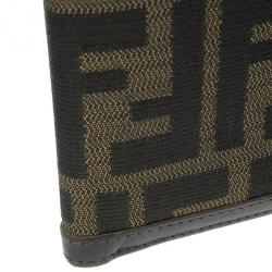 Fendi Tobacco Spalmati Zucca Canvas Bi-Fold Wallet