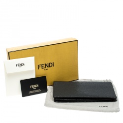 Fendi Dark Grey Selleria Leather Continental Wallet
