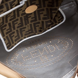 Pre Owned Fendi Yellow Selleria Leather Weekender Bag