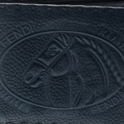 Fendi Blue Embossed Leather Selleria Bifold Wallet