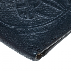 Fendi Blue Embossed Leather Selleria Bifold Wallet