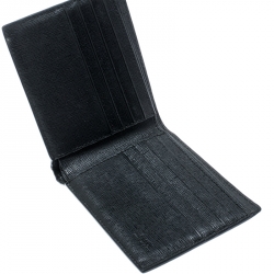 Fendi Black Leather Monster Studs Bi Fold Wallet