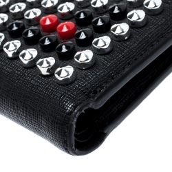 Fendi Black Leather Monster Studs Bi Fold Wallet