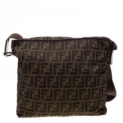 Fendi Tobacco Zucca Nylon Messenger Bag