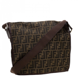 Fendi Tobacco Zucca Nylon Messenger Bag