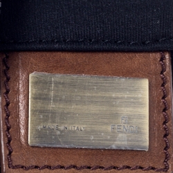Pre Owned Fendi Brown Zucca Canvas Zip Messenger Bag