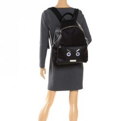  Fendi Black Nylon and Leather No Words"Backpack