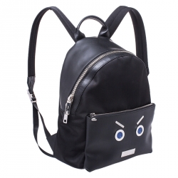  Fendi Black Nylon and Leather No Words"Backpack