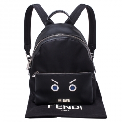  Fendi Black Nylon and Leather No Words"Backpack