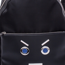  Fendi Black Nylon and Leather No Words"Backpack