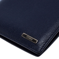 Fendi Navy Blue Leather Bifold Wallet