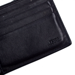 Fendi Navy Blue Leather Bifold Wallet