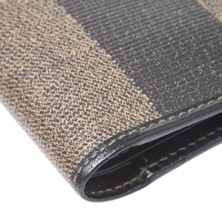 Fendi Tobacco Coated Canvas Pequin Bifold Wallet