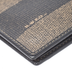 Fendi Tobacco Coated Canvas Pequin Bifold Wallet