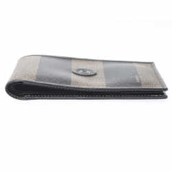 Fendi Tobacco Coated Canvas Pequin Bifold Wallet