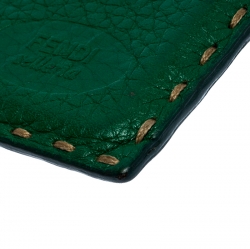 Fendi Green Selleria Leather Card Holder