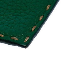 Fendi Green Selleria Leather Card Holder