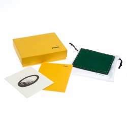 Fendi Green Selleria Leather Card Holder