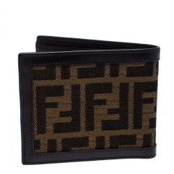 Fendi Tobacco Zucca Canvas and Leather Bifold Wallet