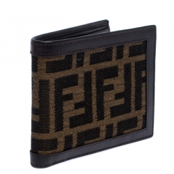 Fendi Tobacco Zucca Canvas and Leather Bifold Wallet