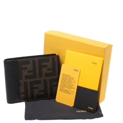 Fendi Black/Tobacco Zucca Canvas Bifold Wallet