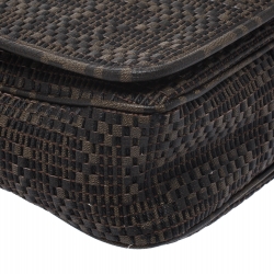 Fendi Tobacco Zucca  Woven Coated Canvas Messenger Bag