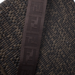 Fendi Tobacco Zucca  Woven Coated Canvas Messenger Bag