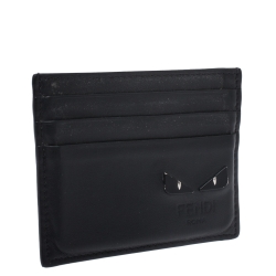 Fendi Black Leather Monster Card Holder