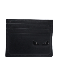 Fendi Black Leather Monster Card Holder