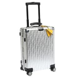 Pre Owned FENDI x Rimowa Black/Yellow Aluminium Cabin Trolley Suitcase
