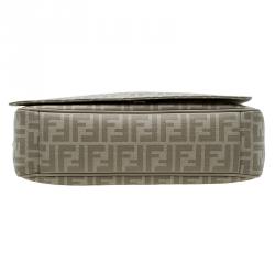 Fendi Beige Zucca Saplmati Coated Canvas Messenger Bag