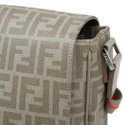 Fendi Beige Zucca Saplmati Coated Canvas Messenger Bag