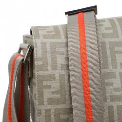 Fendi Beige Zucca Saplmati Coated Canvas Messenger Bag