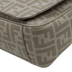 Fendi Beige Zucca Saplmati Coated Canvas Messenger Bag