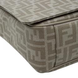 Fendi Beige Zucca Saplmati Coated Canvas Messenger Bag