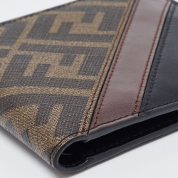 Fendi Brown/Black Zucca Coated Canvas and Leather Bifold Wallet