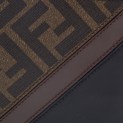 Fendi Brown/Black Zucca Coated Canvas and Leather Bifold Wallet